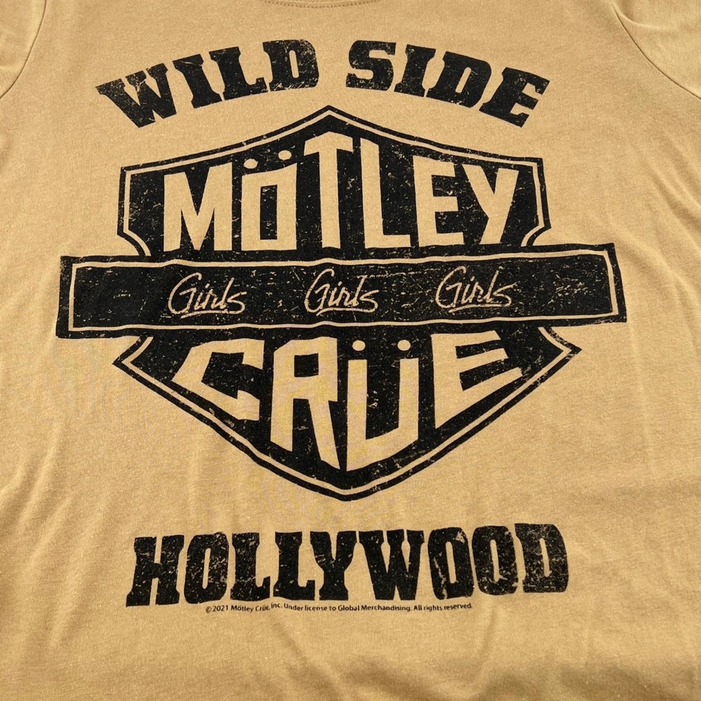 The Vinyl Icons Motley Crue Wild Side Girls Girls Girls Graphic Tee Tan Size 2x